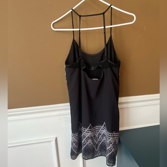 Buffalo David Bitton Black Geometric Mini Dress Size M Bra Back Y2K Slip Dress - Picture 2 of 4